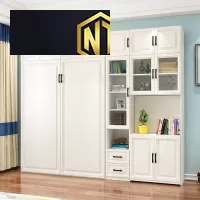Giường ngủ kết hợp với kệ sách và bàn làm việc